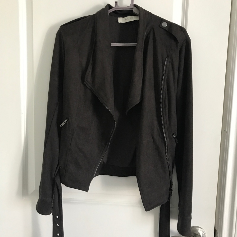 Suede biker jacket